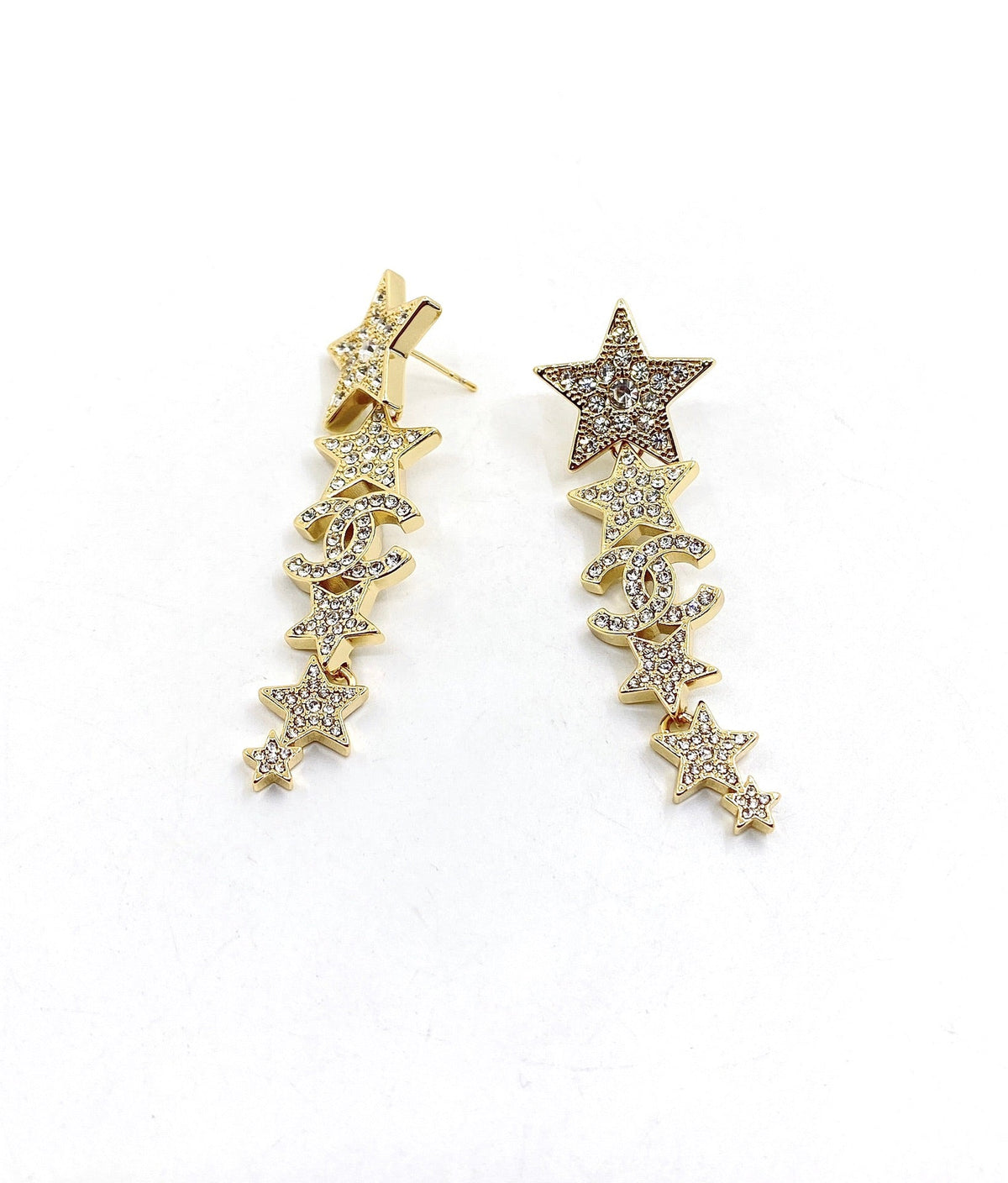 Chanel Star Diamonds Pendant Earrings - 18K Yellow Gold
