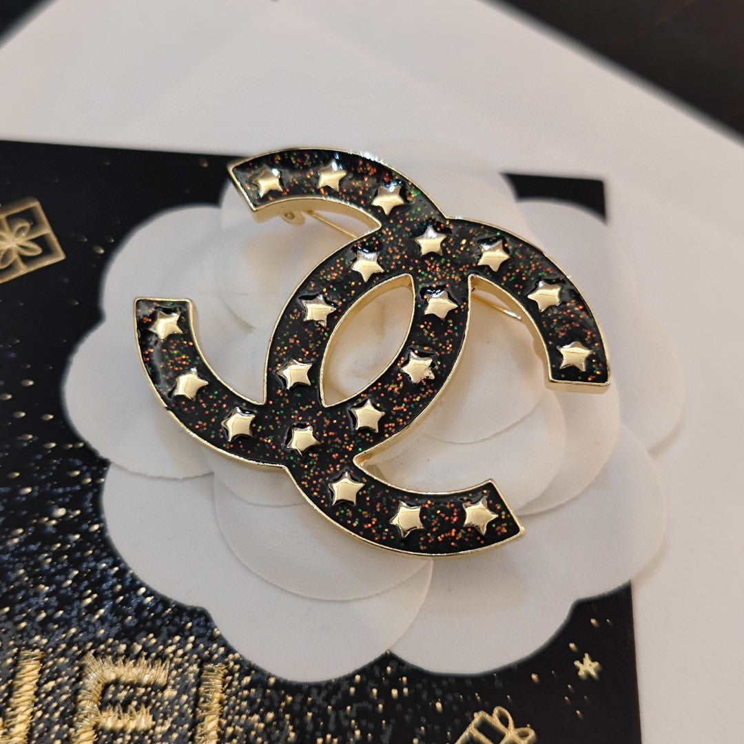 Chanel Black Star Brooch