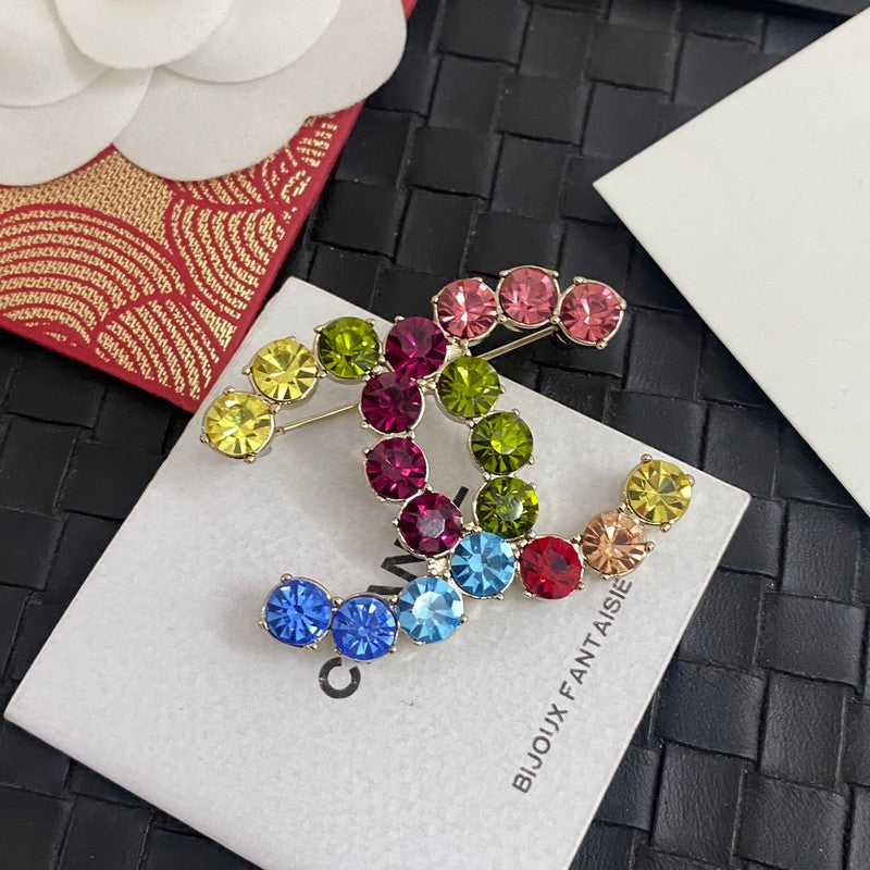 Chanel Color Crystal Brooch