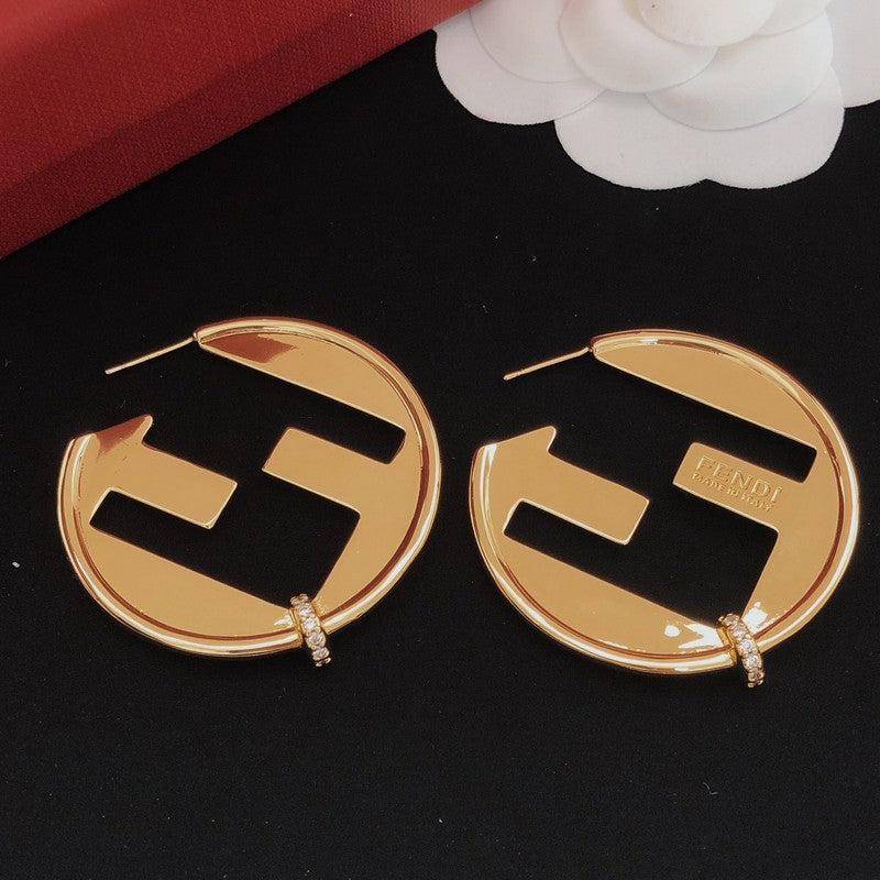 Fendi Big Round Earrings - 18K Yellow Gold