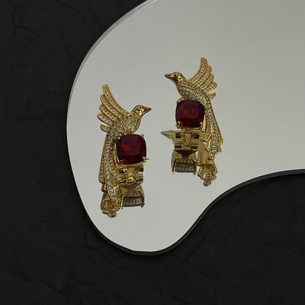 Tiffany Bird Diamond Earrings - 18K Yellow Gold