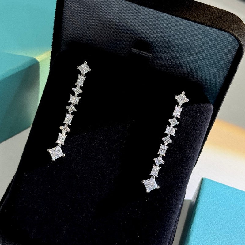 Tiffany Moissanite Earrings - 18K White Gold