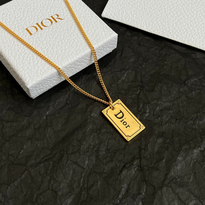 Dior Oblique Plate Pendant Necklace