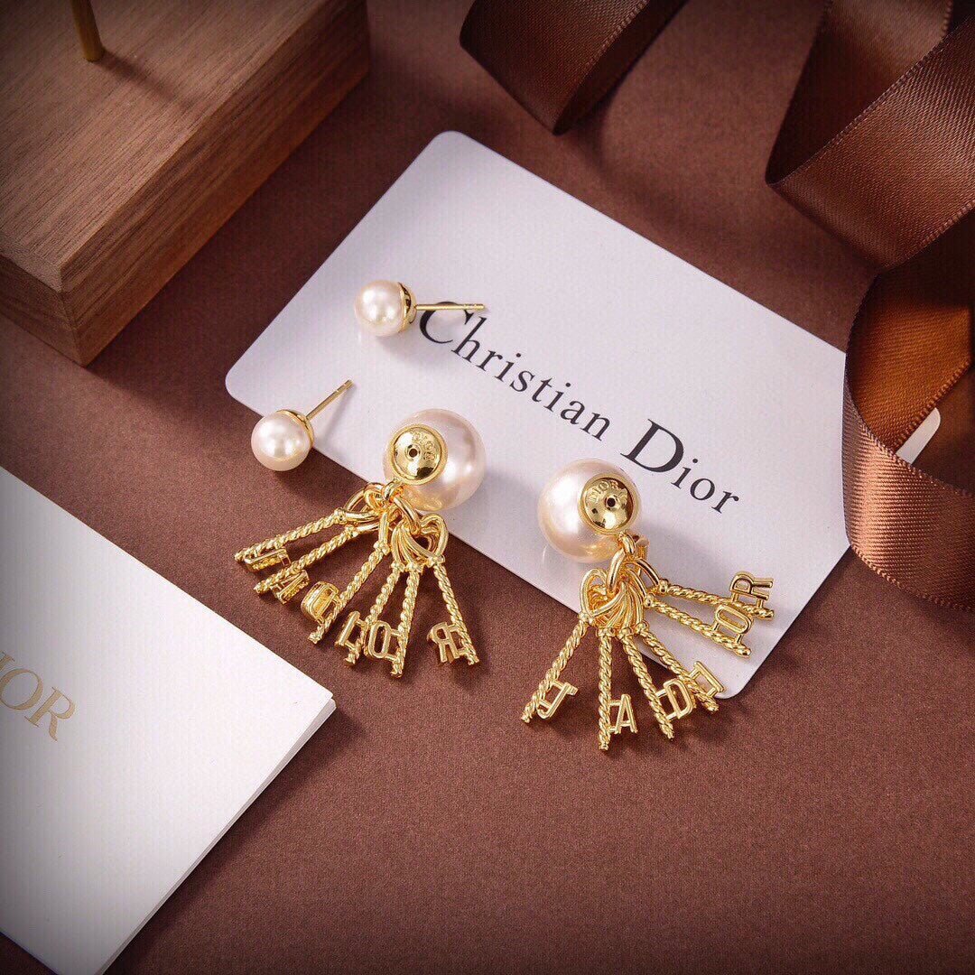 Dior Tassel Pearl Earrings