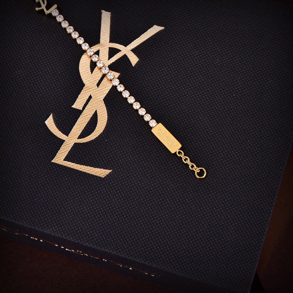YSL Crystals Chain Bracelet