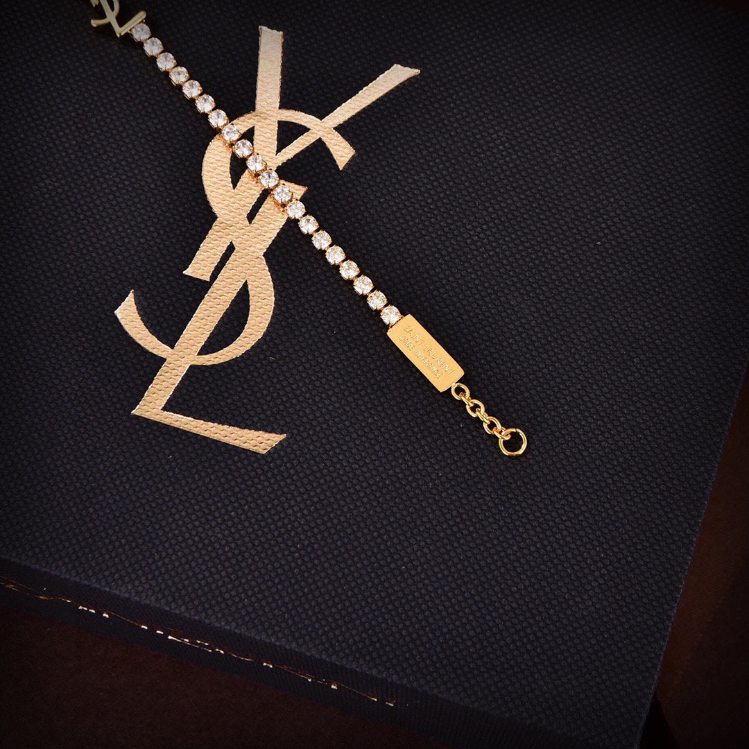 YSL Crystals Chain Bracelet