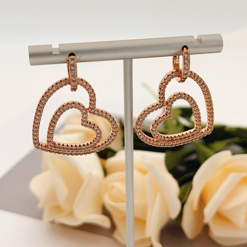 Tiffany Heart Diamond Earrings - 18K Gold
