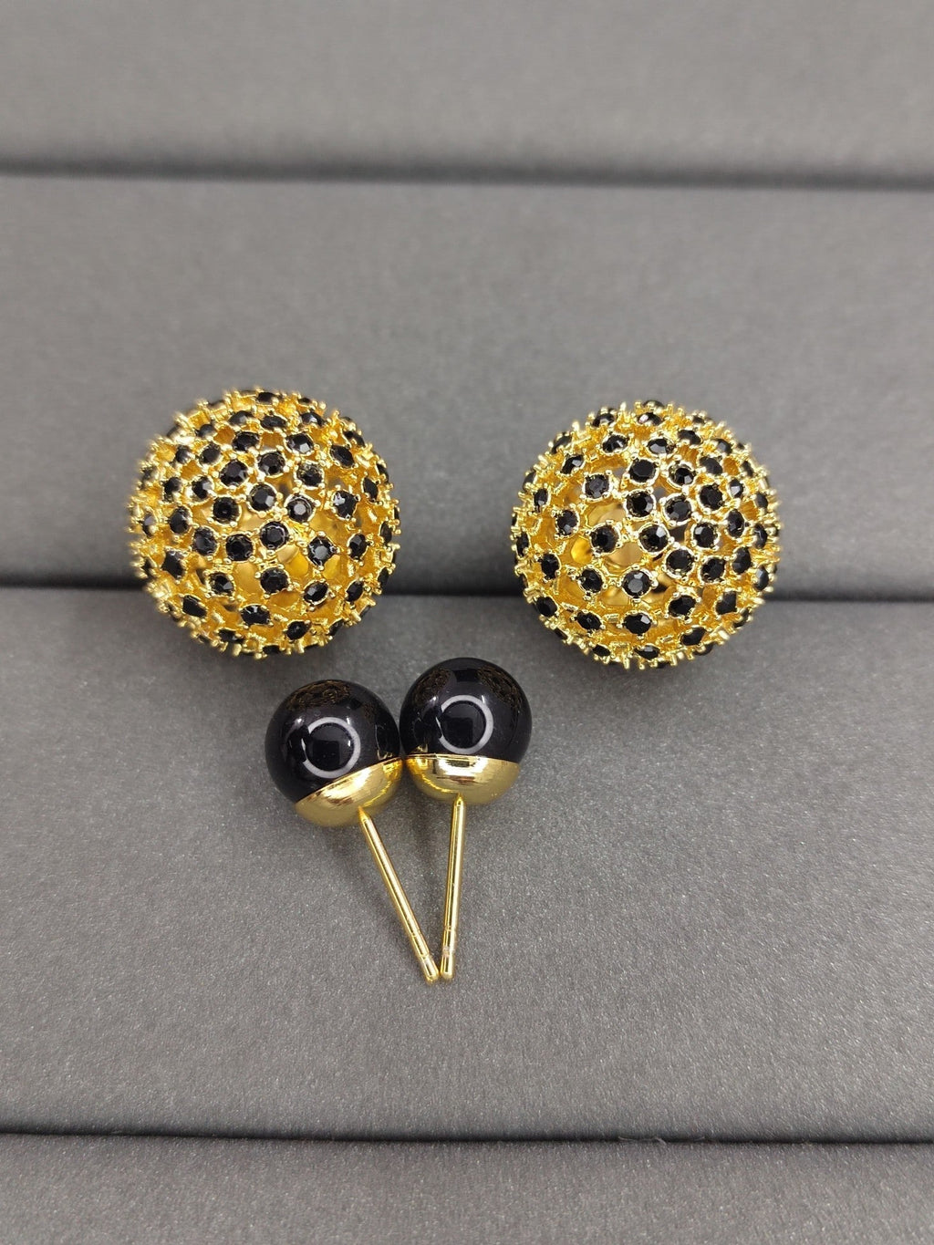 Dior Tribales Black Stone-Effect Resin Pearl Earrings