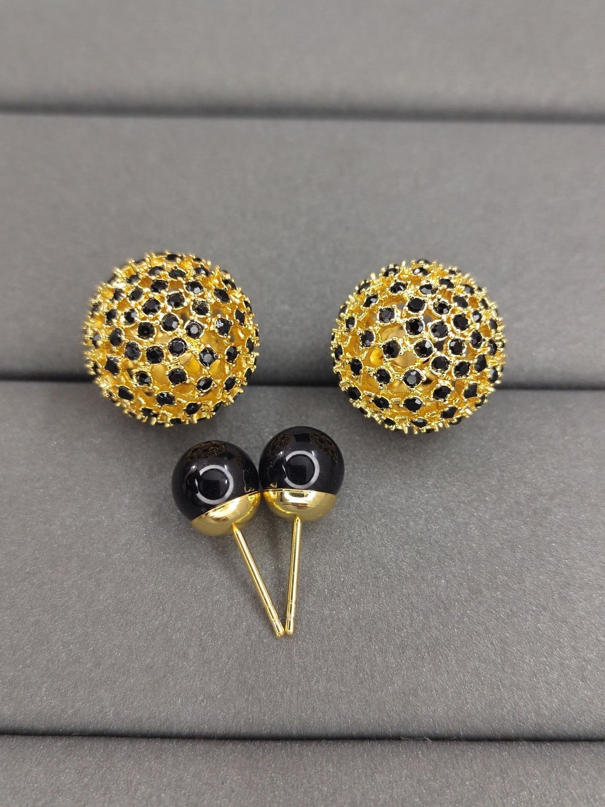 Dior Tribales Black Stone-Effect Resin Pearl Earrings