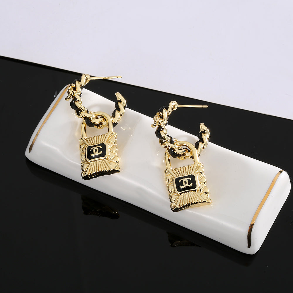Chanel Lock Earrings - 18K Yellow Gold