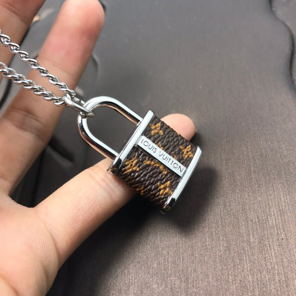 Louis Vuitton Monogram Lock Pendant Necklace