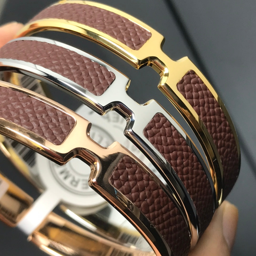 Hermes Olympe Light Brown Bracelet