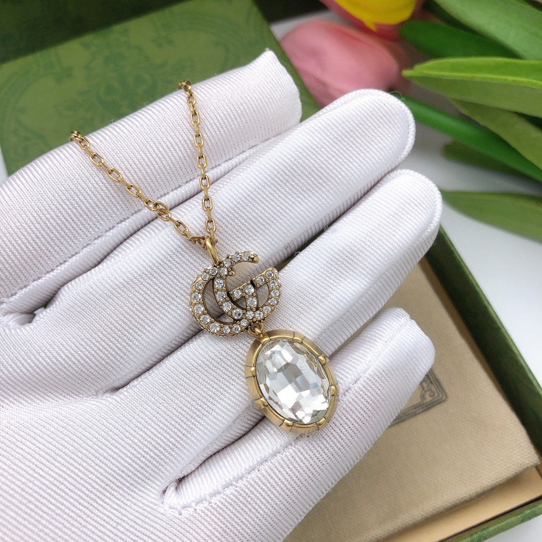 Gucci Double G Crystal Necklace