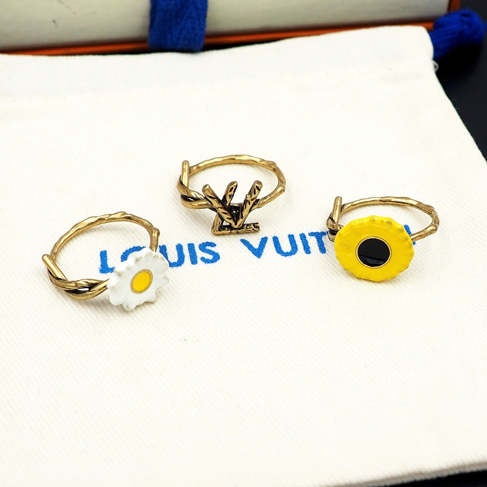 Louis Vuitton Gardening Set of Three Rings - 18K Yellow Gold