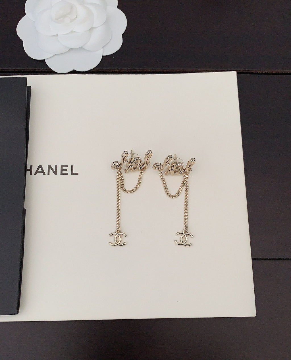 Chanel Letter Earrings - 18K Yellow Gold