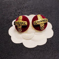 Chanel Red Earrings - 2 cm Height - 18K Yellow Gold