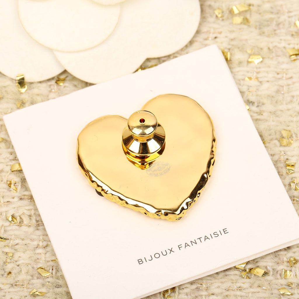 Chanel Black Heart Brooch