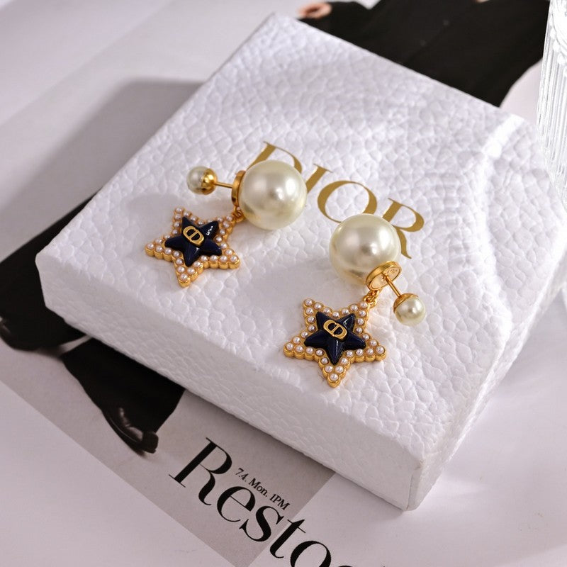 Dior Tribales Star Pearl Earrings