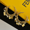 Fendi Pearl Earrings - 18K Yellow Gold