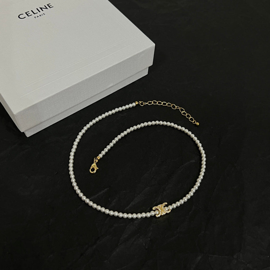 Celine Triomphe Pearl Necklace