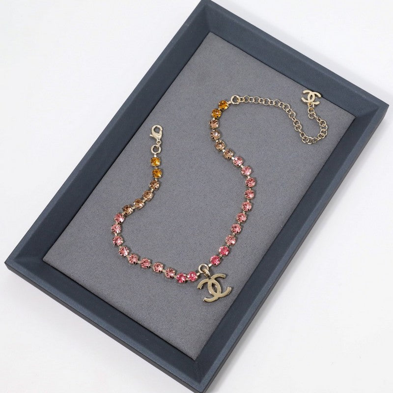 Chanel Pink Crystal Necklace