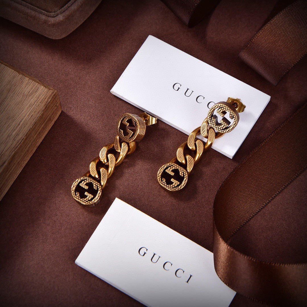 Gucci Double G Chain Earrings - 18K Yellow Gold