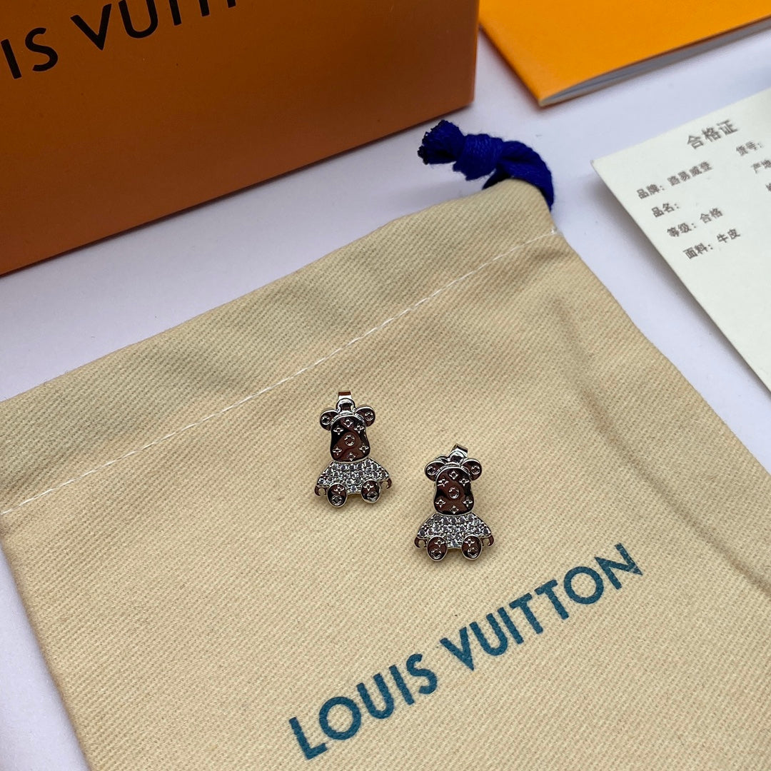 Louis Vuitton Bear Earrings - 18K Gold