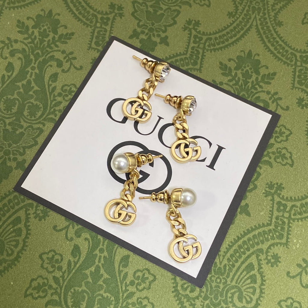 Gucci Double G Chain Earrings - 18K Yellow Gold