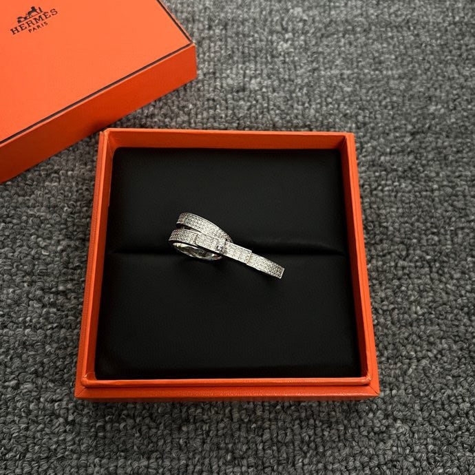Hermes Kelly Gavroche Double Ring - 18K White Gold