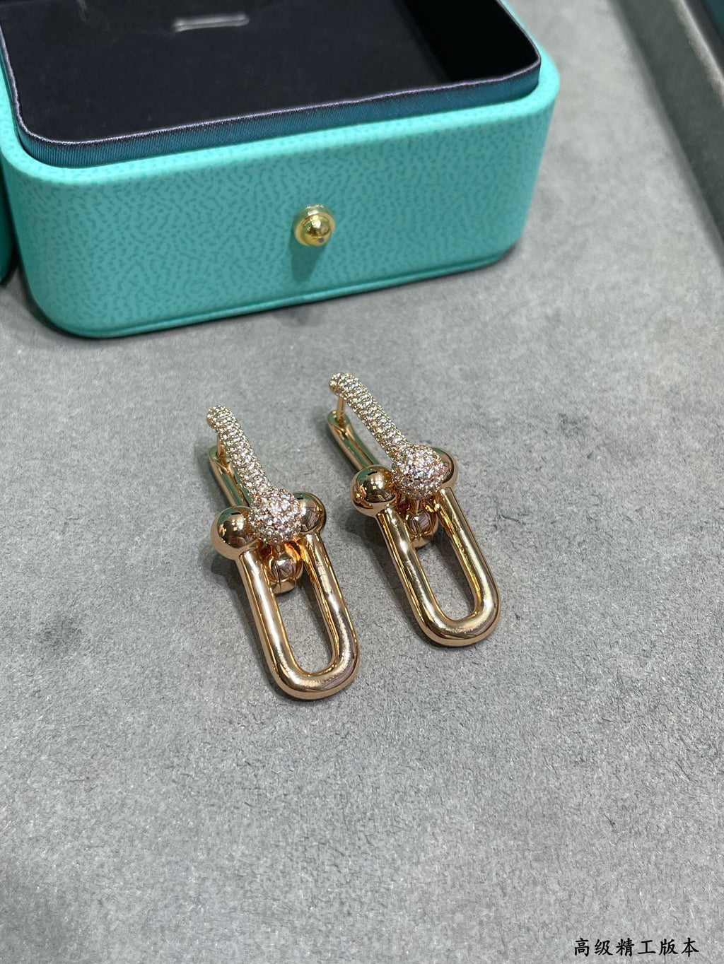 Tiffany HardWear Large Link Moissanite Earrings - 18K Rose Gold