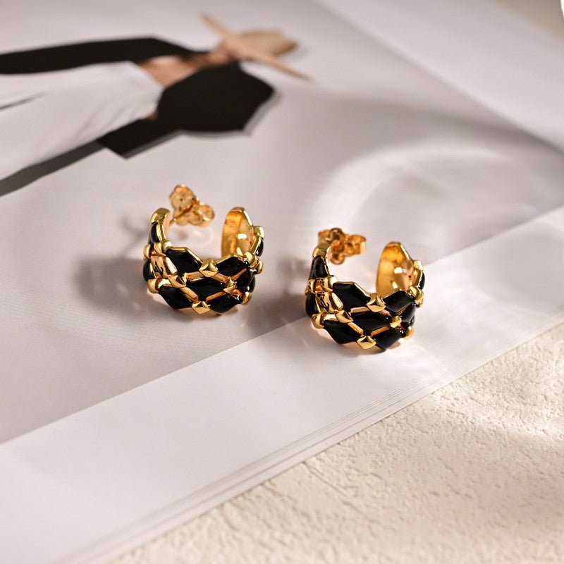 Louis Vuitton Leather Earrings - 18K Yellow Gold