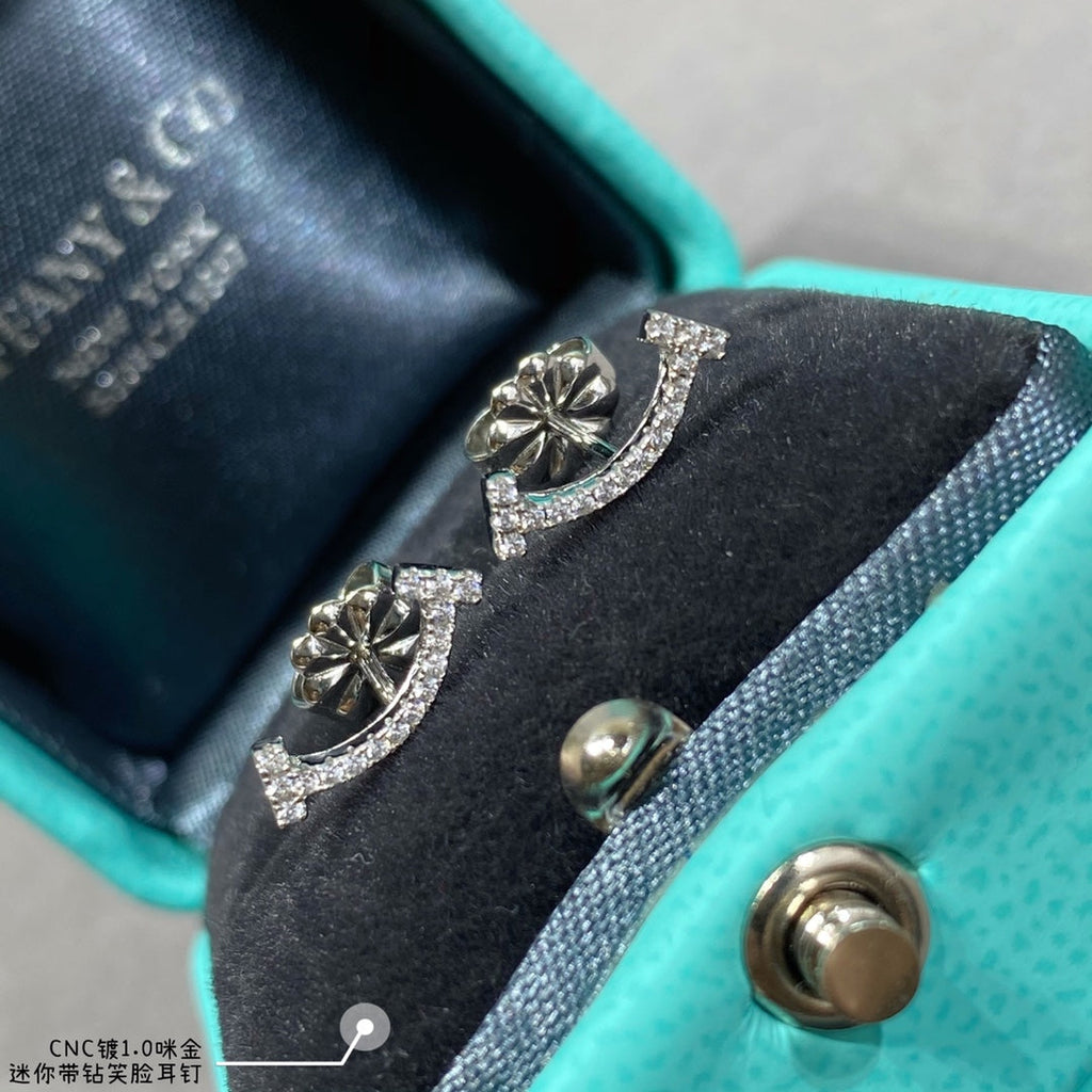 Tiffany Smile Moissanite Earrings - 18K Gold