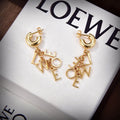 LOEWE Anagram Script Earrings - 18K Yellow Gold