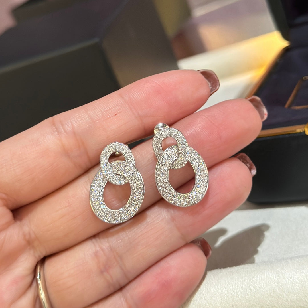 Olympia Diamond Earrings - 18K White Gold