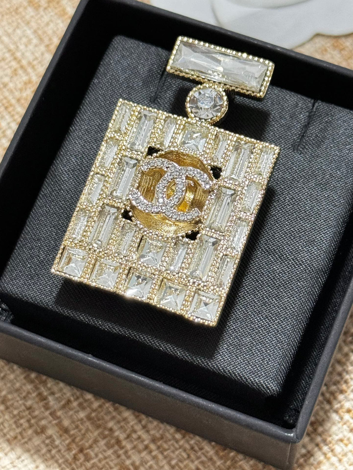 Chanel Perfume Bottle Crystal Brooch