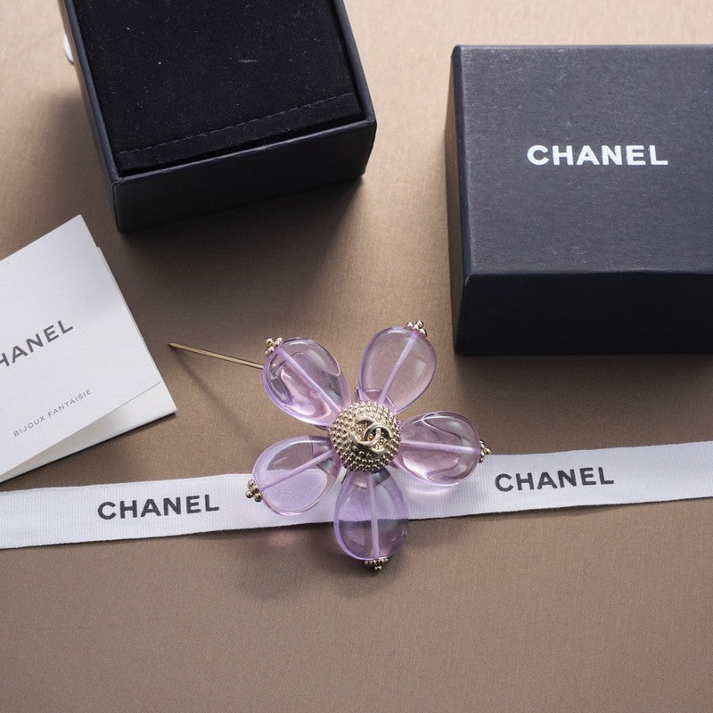 Chanel Pink & Purple Brooch