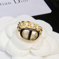 Dior Petit CD Chain Link Ring - 18K Yellow Gold