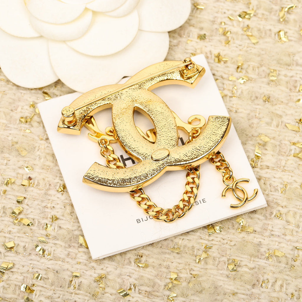 Chanel Black Chain Brooch