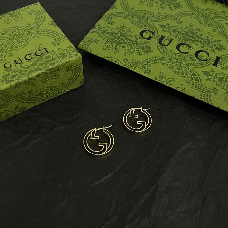 Gucci Double G Color Hollow Earrings - 18K Yellow Gold