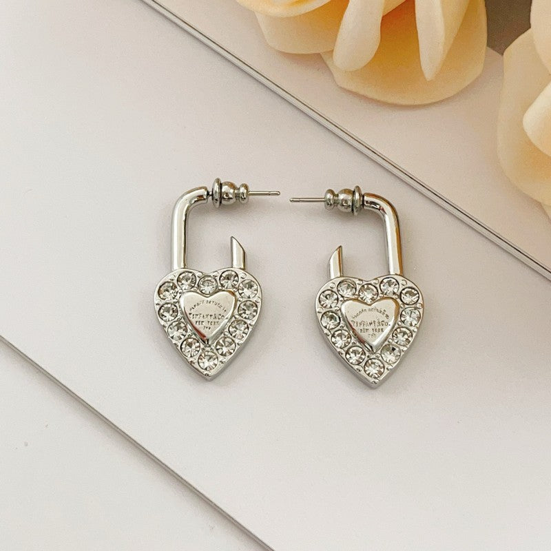 Tiffany Diamond Heart Earrings - 18K Gold