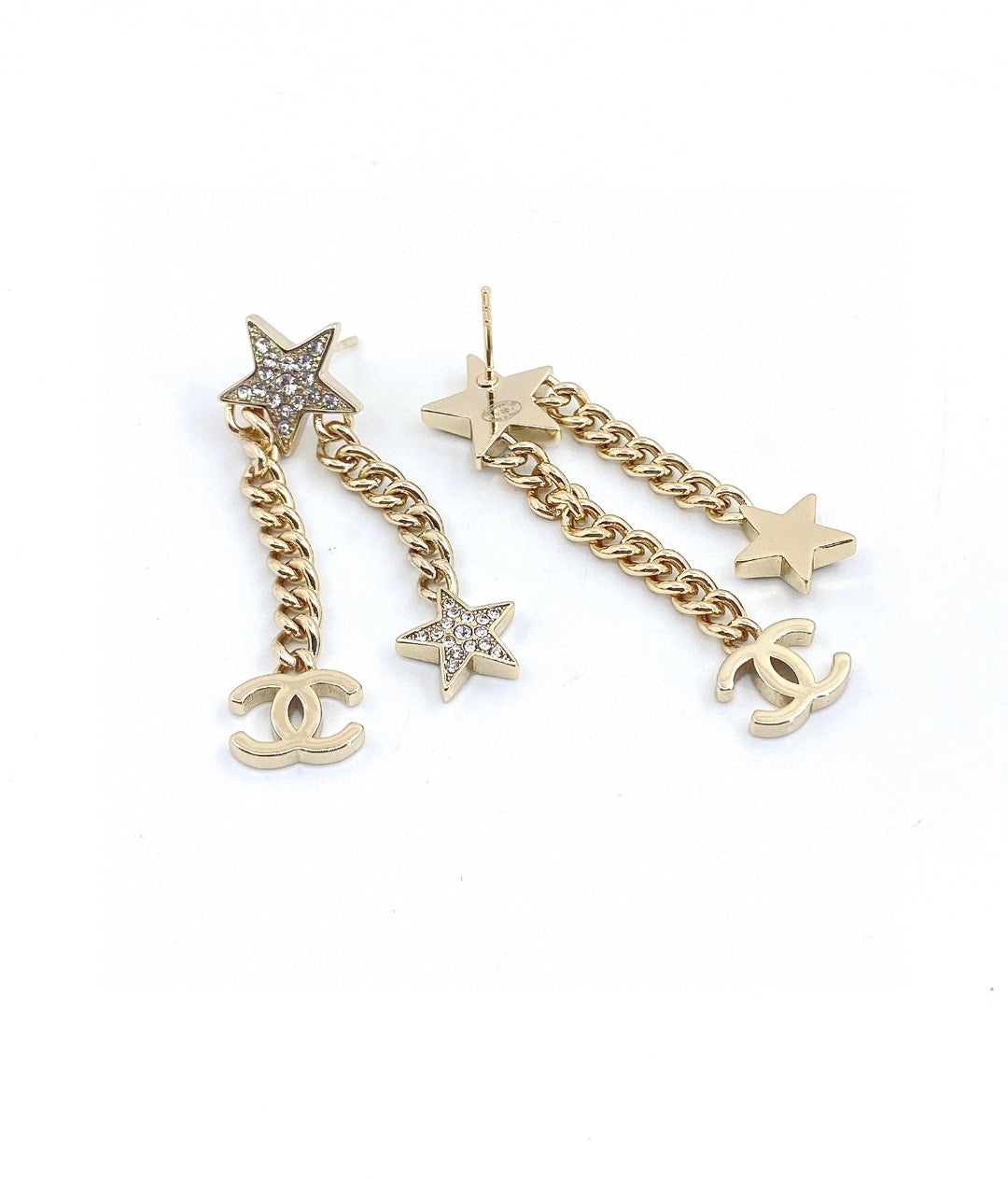 Chanel Star Diamonds Long Earrings - 18K Yellow Gold
