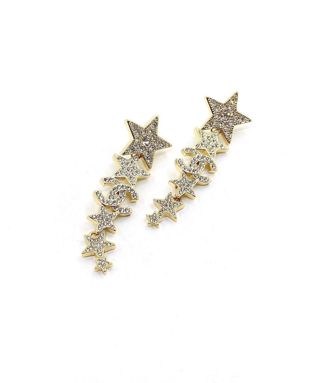 Chanel Star Diamonds Pendant Earrings - 18K Yellow Gold