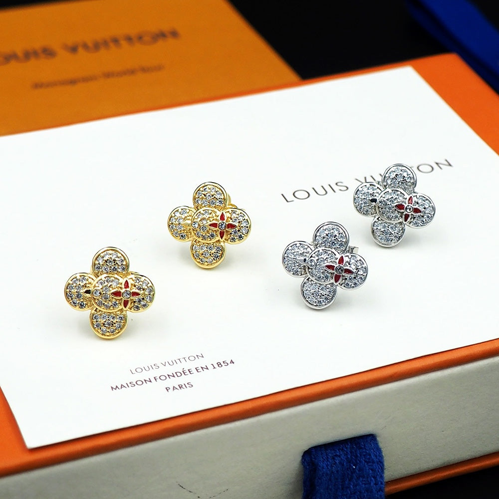 Louis Vuitton Vivienne Diamond Earrings - 18K Gold
