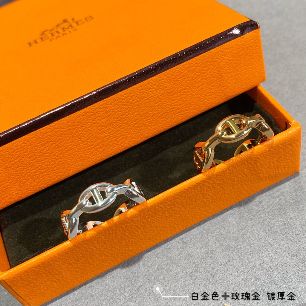 Hermes Chaine D'Ancre Enchainee Ring - 18K Yellow Gold