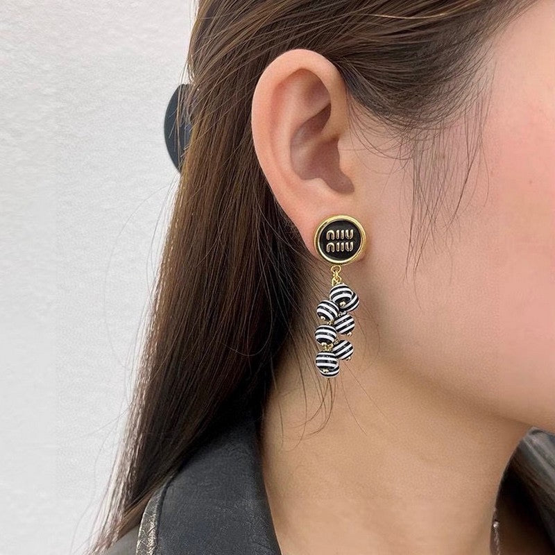 Miu Blue & Pink Ball Earrings - 18K Yellow Gold