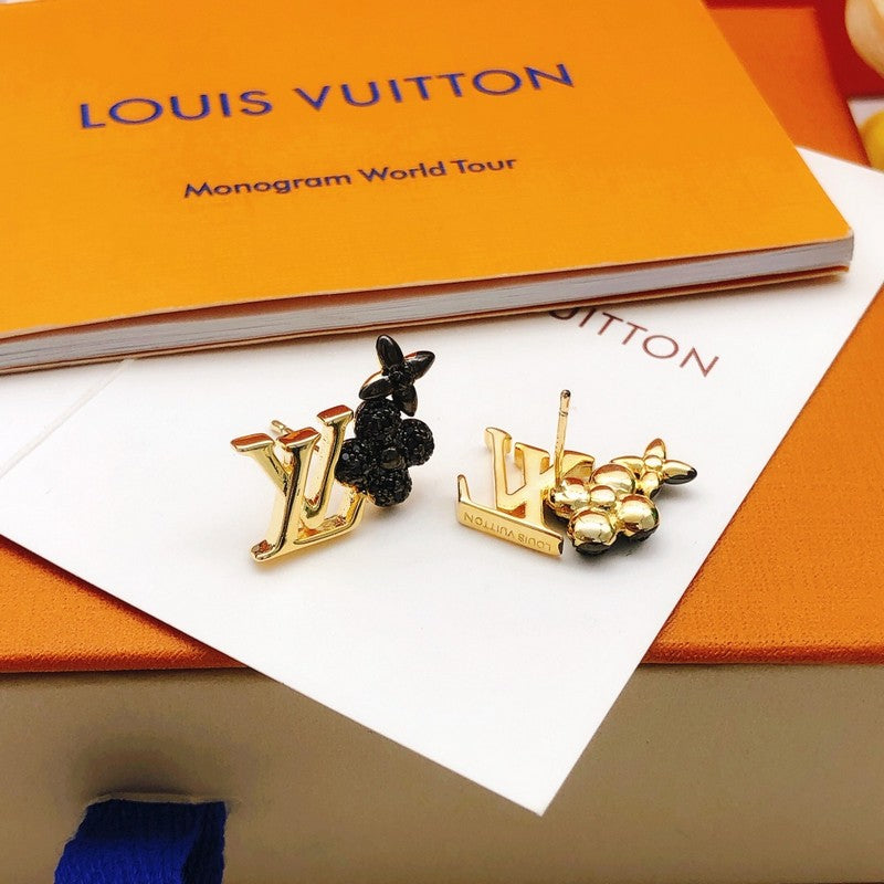 Louis Vuitton Black Blossom Earrings - 18K Yellow Gold