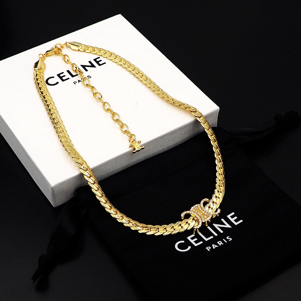 Celine Triomphe Diamond Necklace