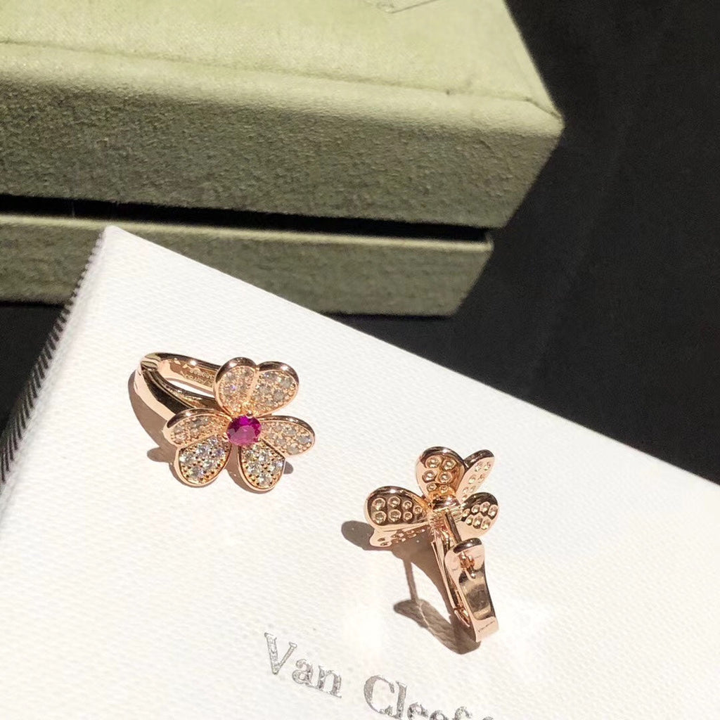 Frivole Pink Sapphire Earrings - 18K Gold