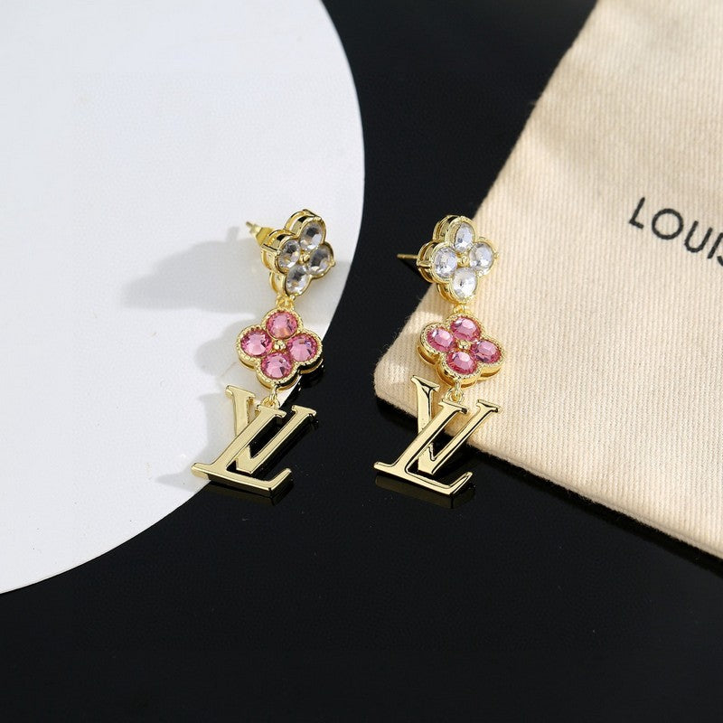 Louis Vuitton Iconic Pink Crystal Earrings - 18K Gold