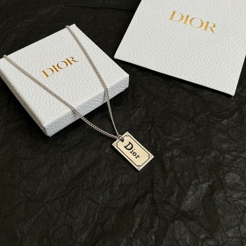 Dior Oblique Plate Pendant Necklace